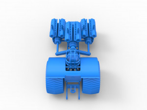 Pulling tractor with 3 turbo engines V12 Scale 1 to 25 Modèles 3D en vedette