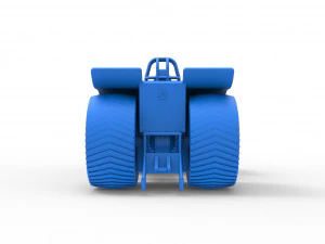 Pulling tractor with 3 turbo engines V12 Scale 1 to 25 3D Print Model