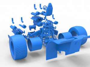 Pulling tractor with 3 turbo engines V12 Scale 1 to 25 3D Print Model
