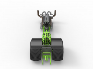 Pulling tractor with single turbo engine V12 Scale 1 to 25 3D Print Model