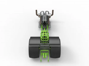 Pulling tractor with single turbo engine V12 Scale 1 to 25 3D Print Model