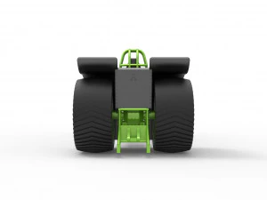 Pulling tractor with single turbo engine V12 Scale 1 to 25 3D Print Model