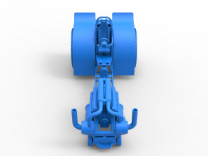 Pulling tractor with single turbo engine V12 Scale 1 to 25 3D Print Model
