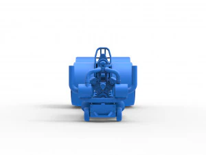 Pulling tractor with single turbo engine V12 Scale 1 to 25 3D Print Model