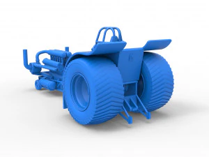 Pulling tractor with single turbo engine V12 Scale 1 to 25 3D Print Model