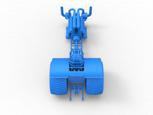 Pulling tractor with single turbo engine V12 Scale 1 to 25 3D Print Model