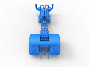 Pulling tractor with single turbo engine V12 Scale 1 to 25 3D Print Model