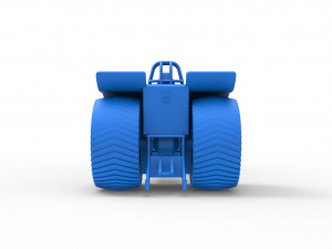 Pulling tractor with single turbo engine V12 Scale 1 to 25 3D Print Model