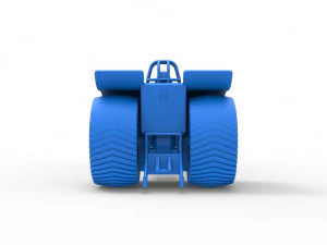 Pulling tractor with single turbo engine V12 Scale 1 to 25 3D Print Model