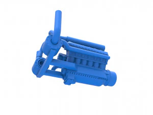 Motor turbo V12 para trator puxador 2 Escala 1 a 25 Modelo de Impressão 3D