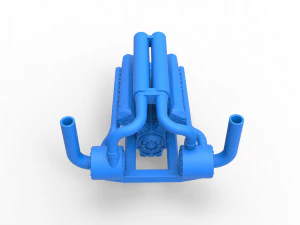 Motor turbo V12 para trator puxador 2 Escala 1 a 25 Modelo de Impressão 3D