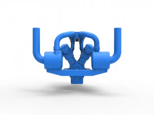 Motor turbo V12 para trator puxador 2 Escala 1 a 25 Modelo de Impressão 3D