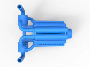 Motor turbo V12 para trator puxador 2 Escala 1 a 25 Modelo de Impressão 3D