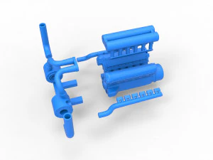 Motor turbo V12 para trator puxador 2 Escala 1 a 25 Modelo de Impressão 3D