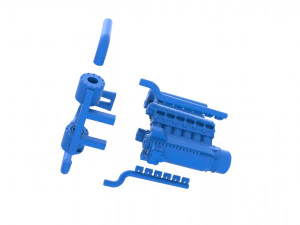 Motor turbo V12 para trator puxador 2 Escala 1 a 25 Modelo de Impressão 3D