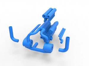 Motor turbo V12 para trator puxador 2 Escala 1 a 25 Modelo de Impressão 3D