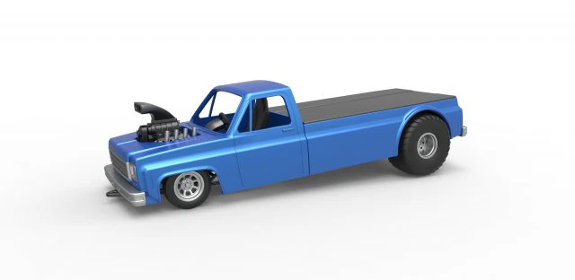 Pulling truck 2wd Scale 1 to 25 3D Print Model .c4d .max .obj .3ds .fbx .stl .blend 