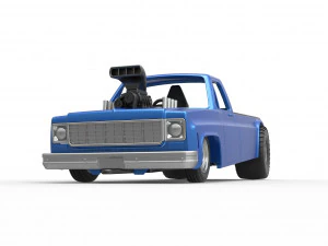 Pulling truck 2wd Scale 1 to 25 3D Print Model