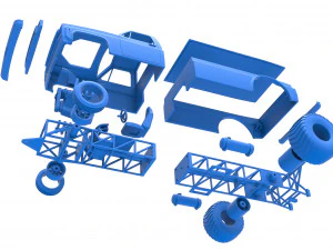 Pulling truck 2wd Scale 1 to 25 3D Print Model