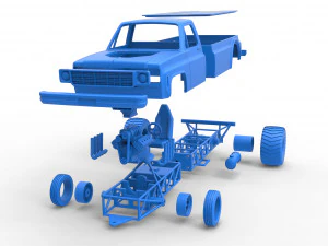 Pulling truck 2wd Scale 1 to 25 3D Print Model