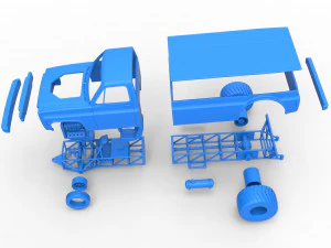Pulling truck 2wd Scale 1 to 25 3D Print Model