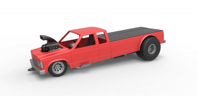 Pulling truck 2wd 2 Scale 1 to 25 Modèles 3D en vedette .c4d .max .obj .3ds .fbx .stl .blend 