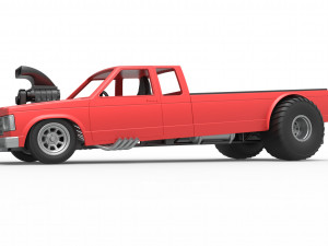Pulling truck 2wd 2 Scale 1 to 25 Modèles 3D en vedette