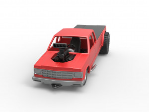 Pulling truck 2wd 2 Scale 1 to 25 Modèles 3D en vedette