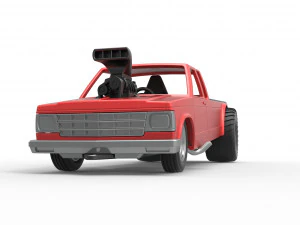 Pulling truck 2wd 2 Scale 1 to 25 3D Print Model