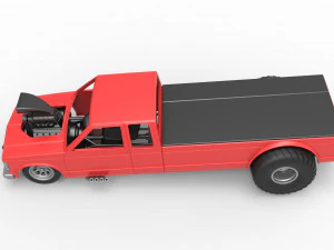 Pulling truck 2wd 2 Scale 1 to 25 3D Print Model