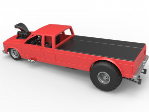 Pulling truck 2wd 2 Scale 1 to 25 Modèles 3D en vedette