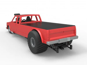 Pulling truck 2wd 2 Scale 1 to 25 3D Print Model