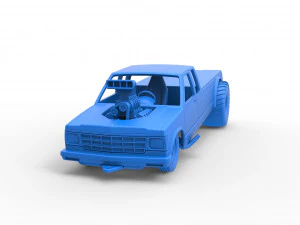 Pulling truck 2wd 2 Scale 1 to 25 3D Print Model