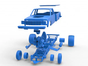 Pulling truck 2wd 2 Scale 1 to 25 3D Print Model
