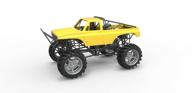 Mud truck Scale 1 to 25 3D 打印模型 .c4d .max .obj .3ds .fbx .stl .blend
