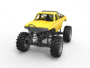 Mud truck Scale 1 to 25 3D Print Model