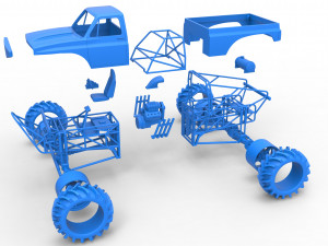 Mud truck Scale 1 to 25 3D 打印模型