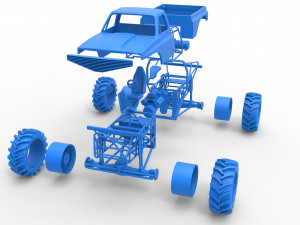 Mud truck Scale 1 to 25 3D 打印模型