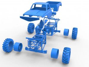 Mud truck Scale 1 to 25 3D Print Model