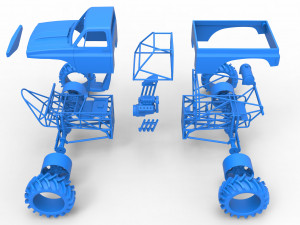 Mud truck Scale 1 to 25 3D 打印模型