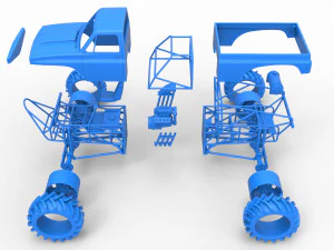 Mud truck Scale 1 to 25 3D Print Model