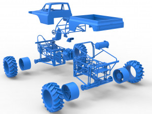 Mud truck Scale 1 to 25 3D 打印模型