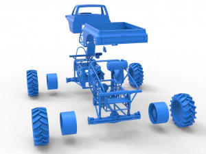Mud truck Scale 1 to 25 3D Print Model