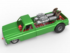 Jet pulling truck 2wd Scale 1 to 25 3D Baskı Modeli