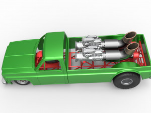 Jet pulling truck 2wd Scale 1 to 25 3D Baskı Modeli