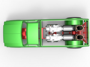 Jet pulling truck 2wd Scale 1 to 25 3D Baskı Modeli
