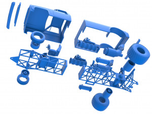 Jet pulling truck 2wd Scale 1 to 25 3D Baskı Modeli