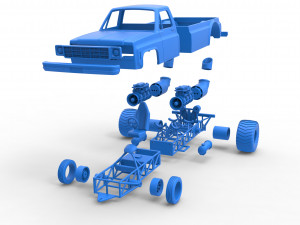 Jet pulling truck 2wd Scale 1 to 25 3D Baskı Modeli