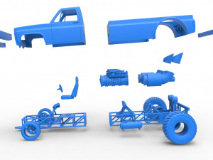 Jet pulling truck 2wd Scale 1 to 25 3D Baskı Modeli