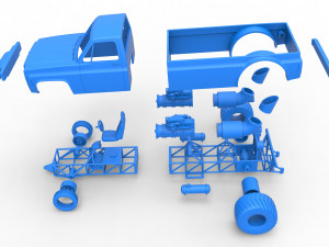 Jet pulling truck 2wd Scale 1 to 25 3D Baskı Modeli